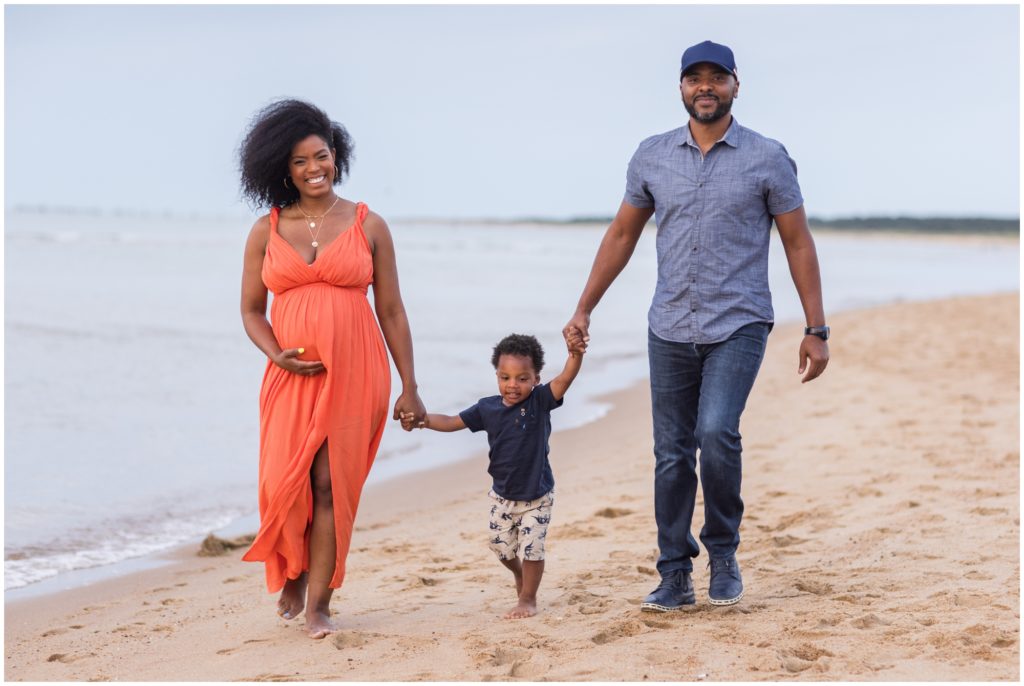 Family walking on the beach
Delta Bayfront Maternity Session