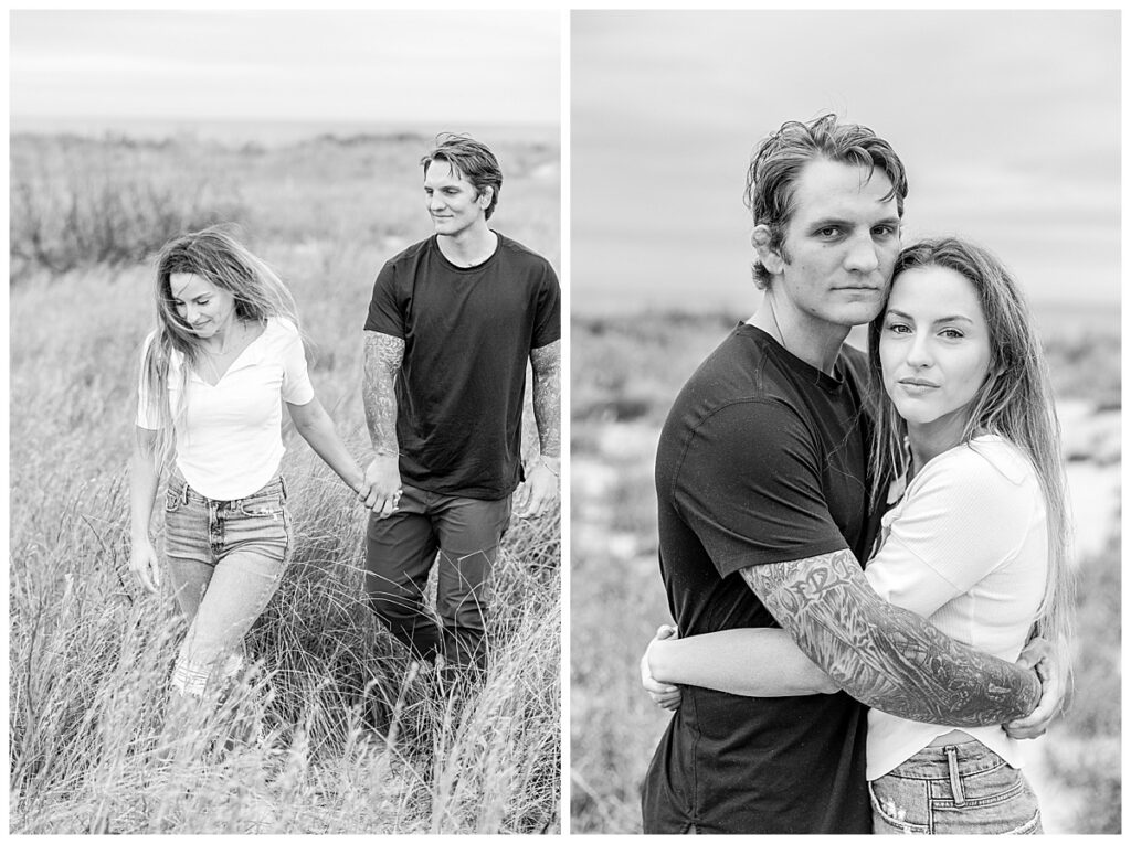 Beach Engagement Session in Cloudy Weather