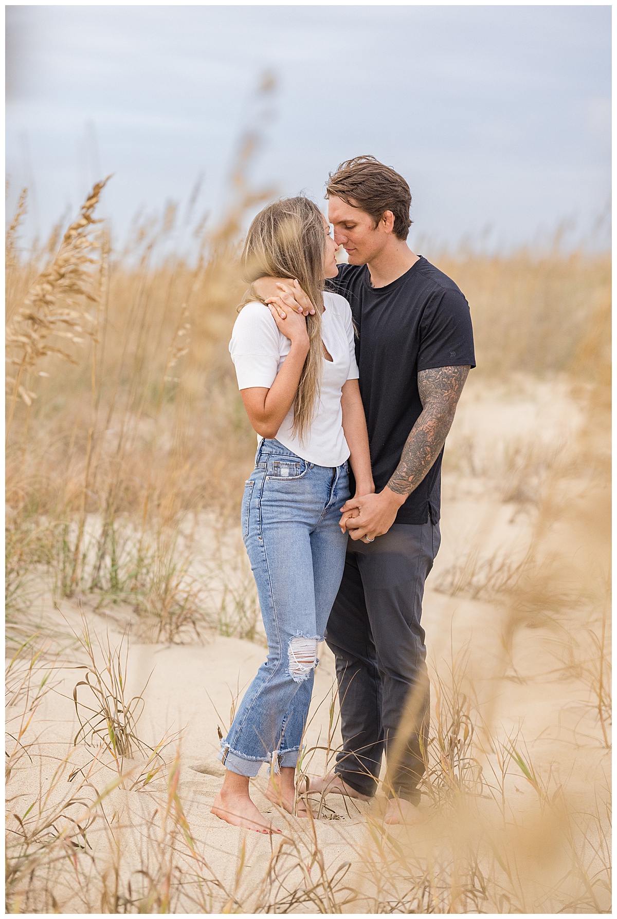 Beach Engagement Session in Cloudy Weather