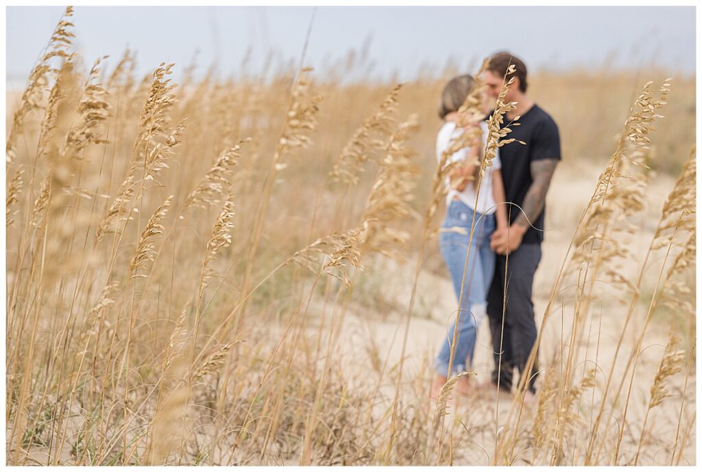 Beach Engagement Session in Cloudy Weather