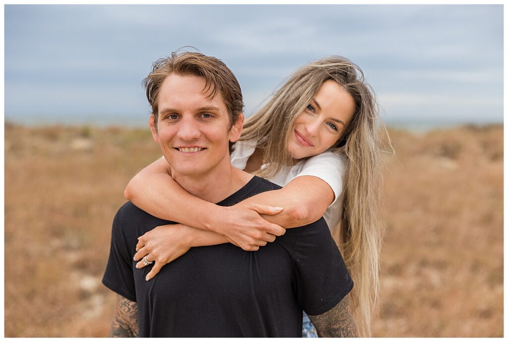 Beach Engagement Session in Cloudy Weather