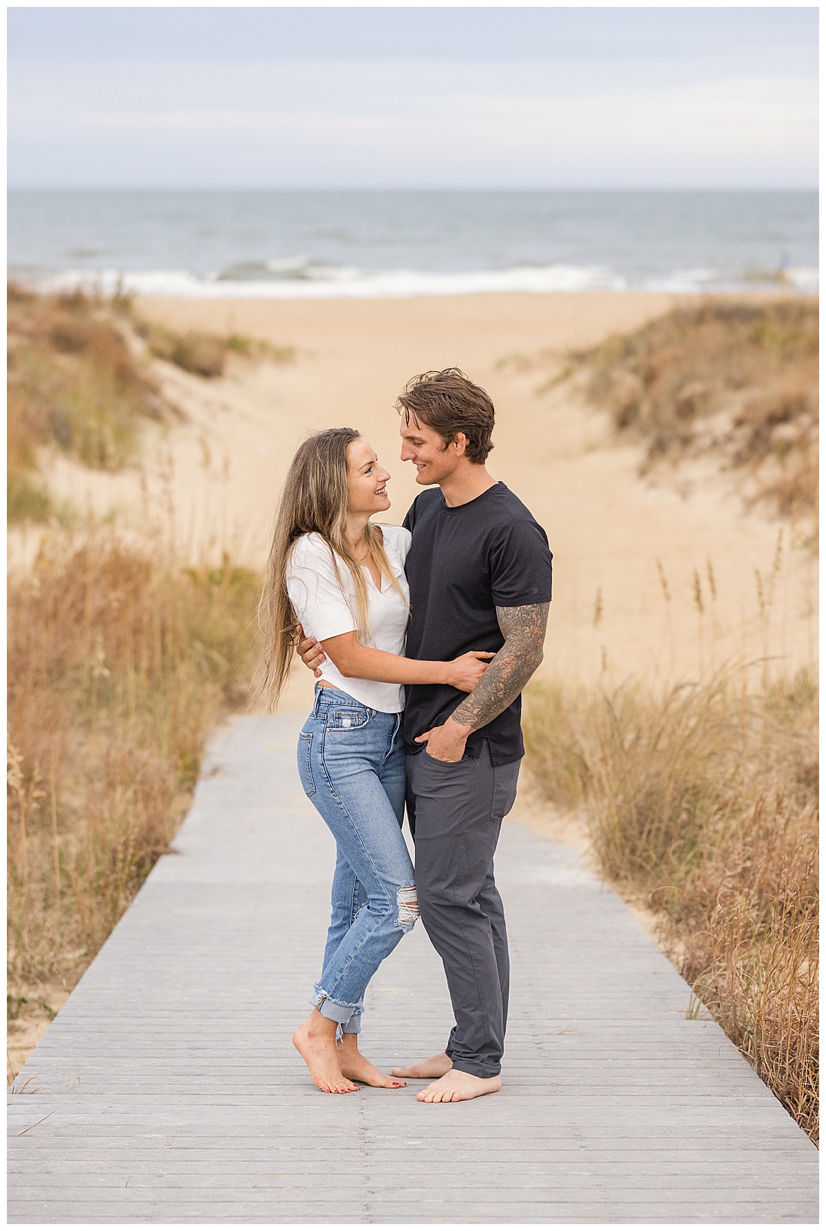 Beach Engagement Session in Cloudy Weather