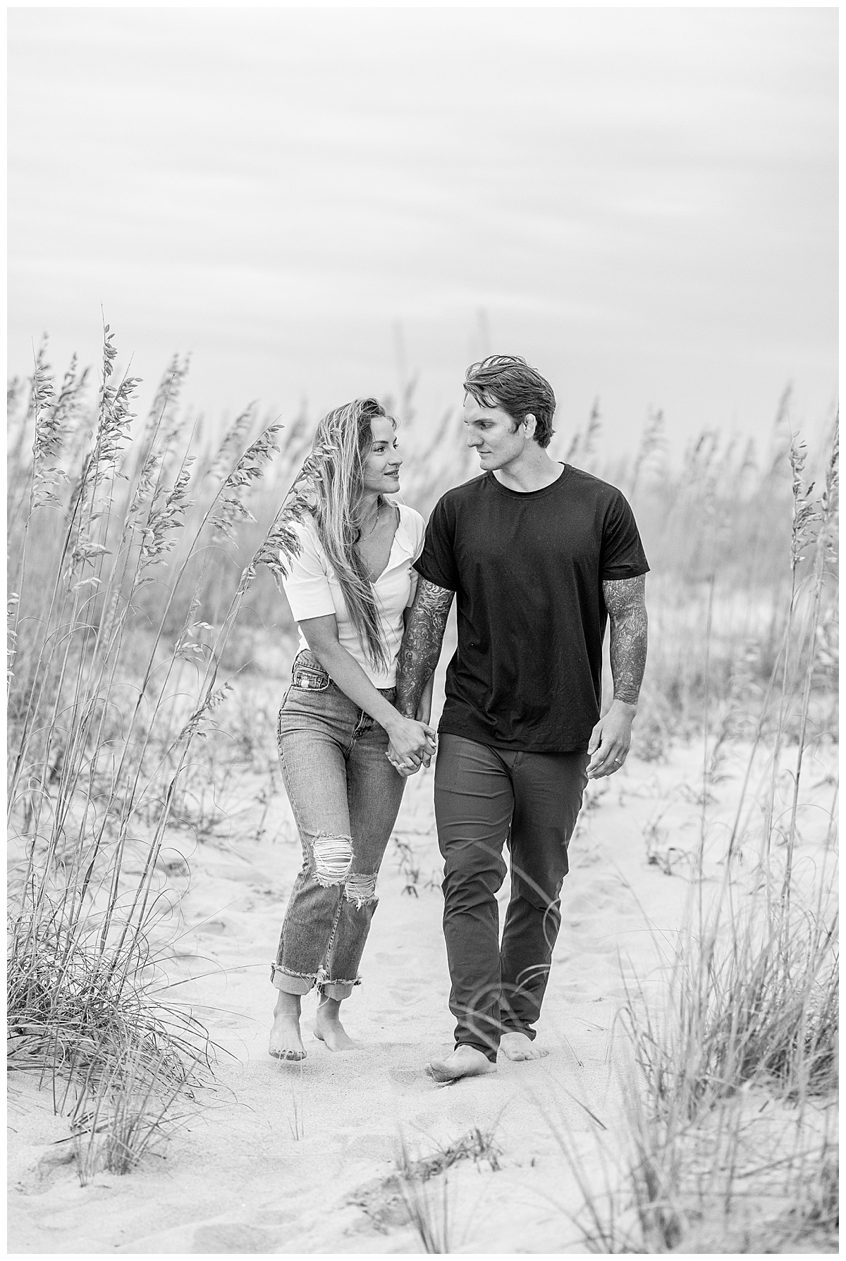 Beach Engagement Session in Cloudy Weather